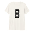 8 White Number 8 Sports Fan Soccer Tri T-Shirt - Graphic Print Men Women