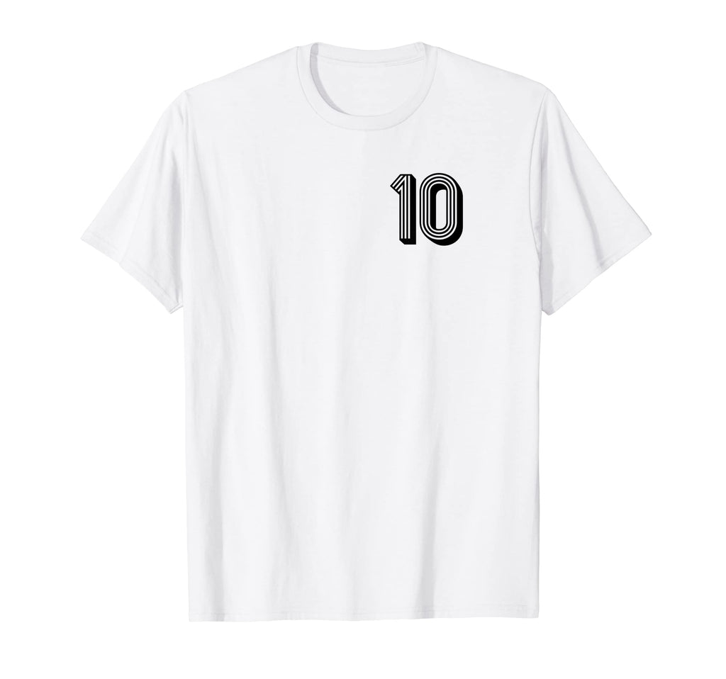Football Soccer Number 10 Sports T-Shirt - Novelty Apparel Unisex