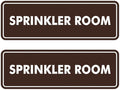 Signs ByLITA Standard Sprinkler Room Sign (Dark Brown) - Medium 2 Pack