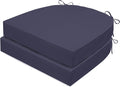 Outdoor Chair Cushions Set of 2, Waterproof Foam Patio Seat Cushions with Ties for Garden Sofa & Dining Furniture, 3-Year Color Fastness, 18x18x3 Inch, Grey