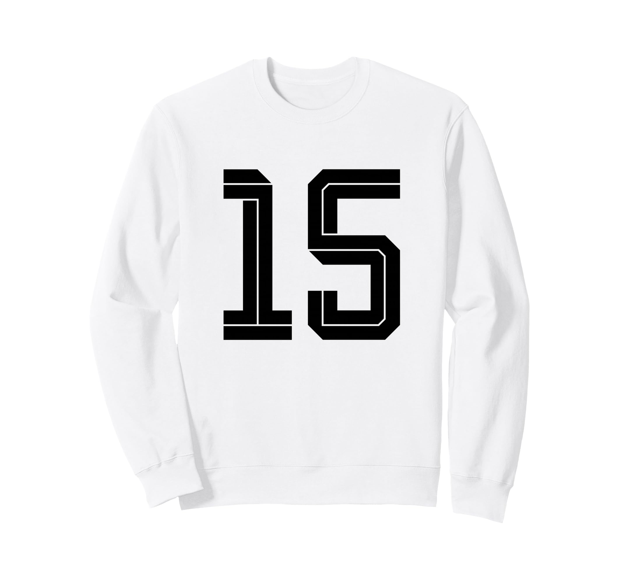 15 White Number 15 Sports Fan Sweatshirt - Custom Art Print for Adults