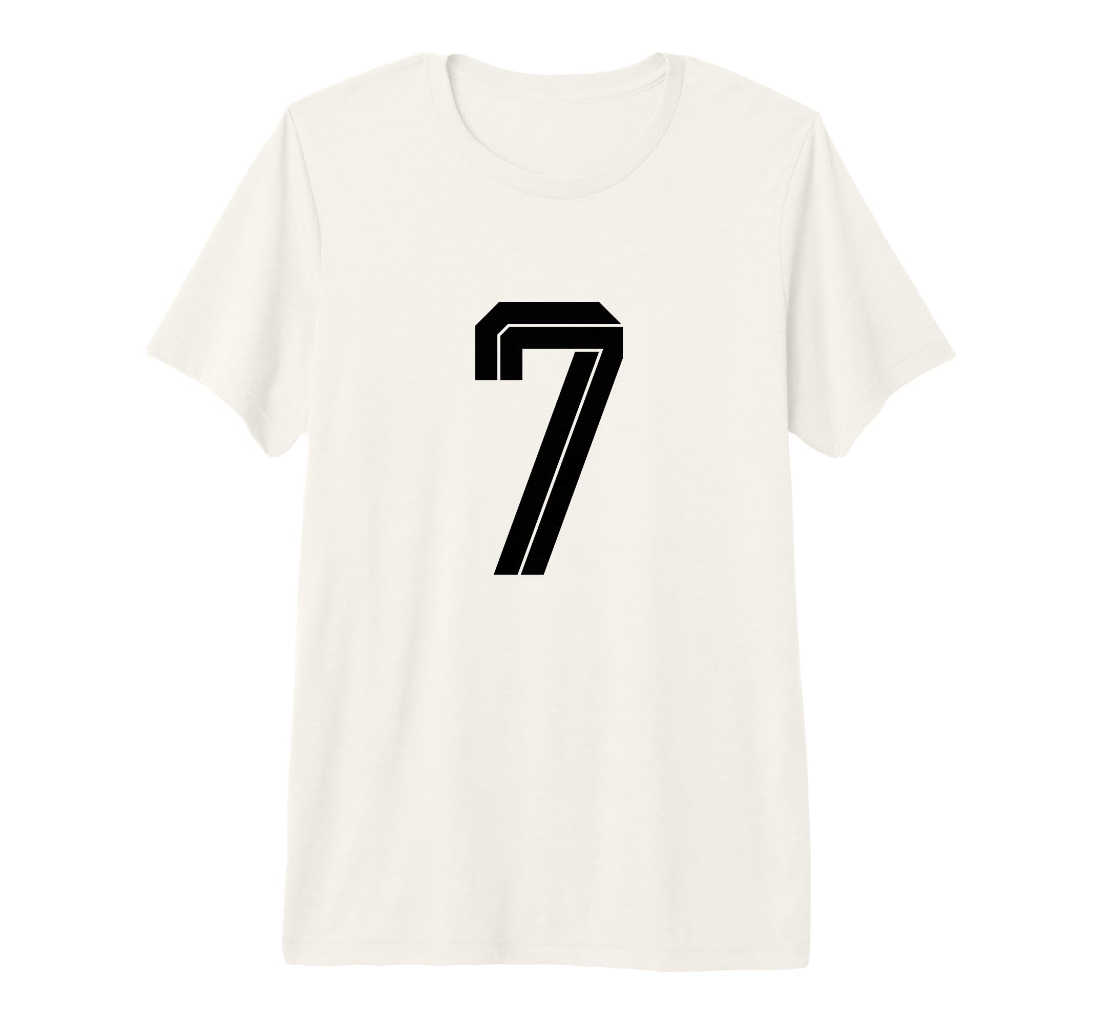 7 White Number 7 Sports Fan Soccer Tri T-Shirt - Graphic Print for Adults