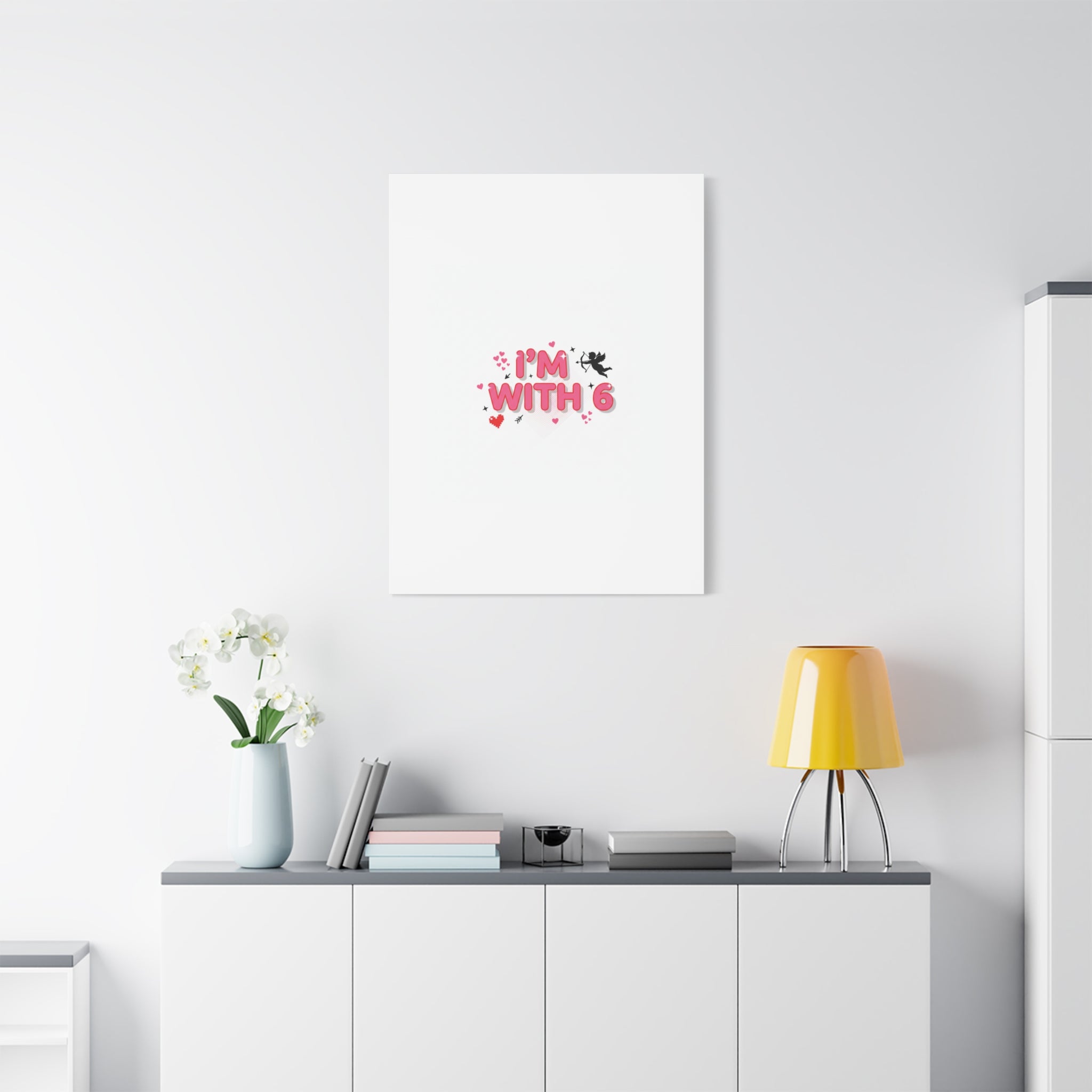 Valentine's 'I with 6 for 7' Meme Matte Canvas Art