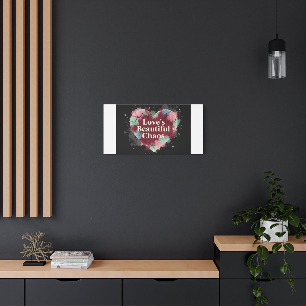 Love's Beautiful Chaos Canvas Print | Soft Grunge Hearts, Distressed Heart Art