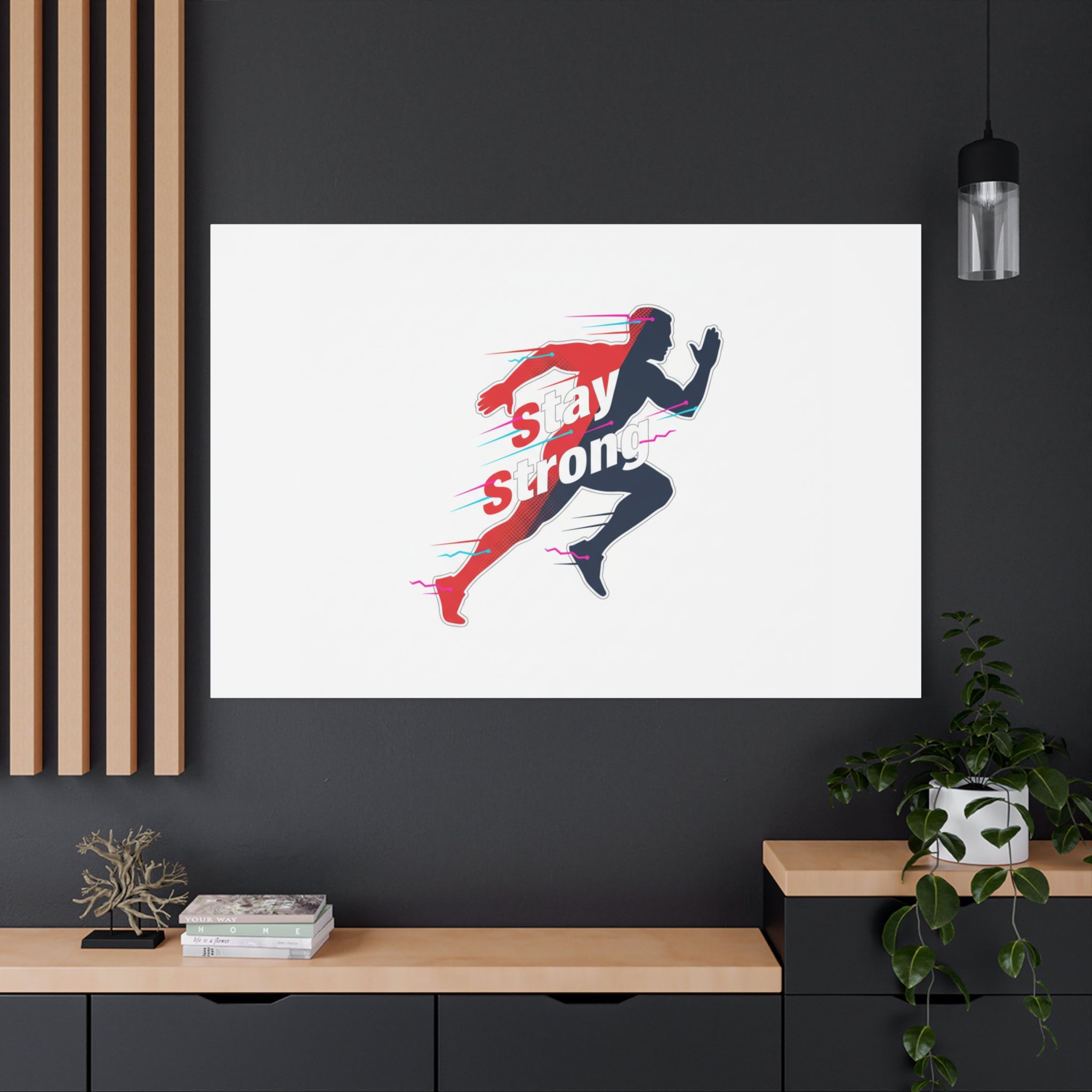 Stay Strong Runner Canvas | Fitness Motivation, Gym Wall Art