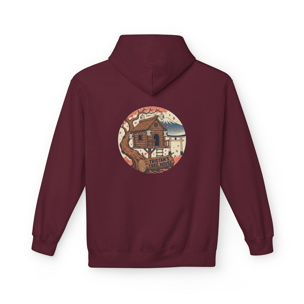 Hoodie — “Love is a Universal Language” Cozy Retro Cabin Graphic Hoodie