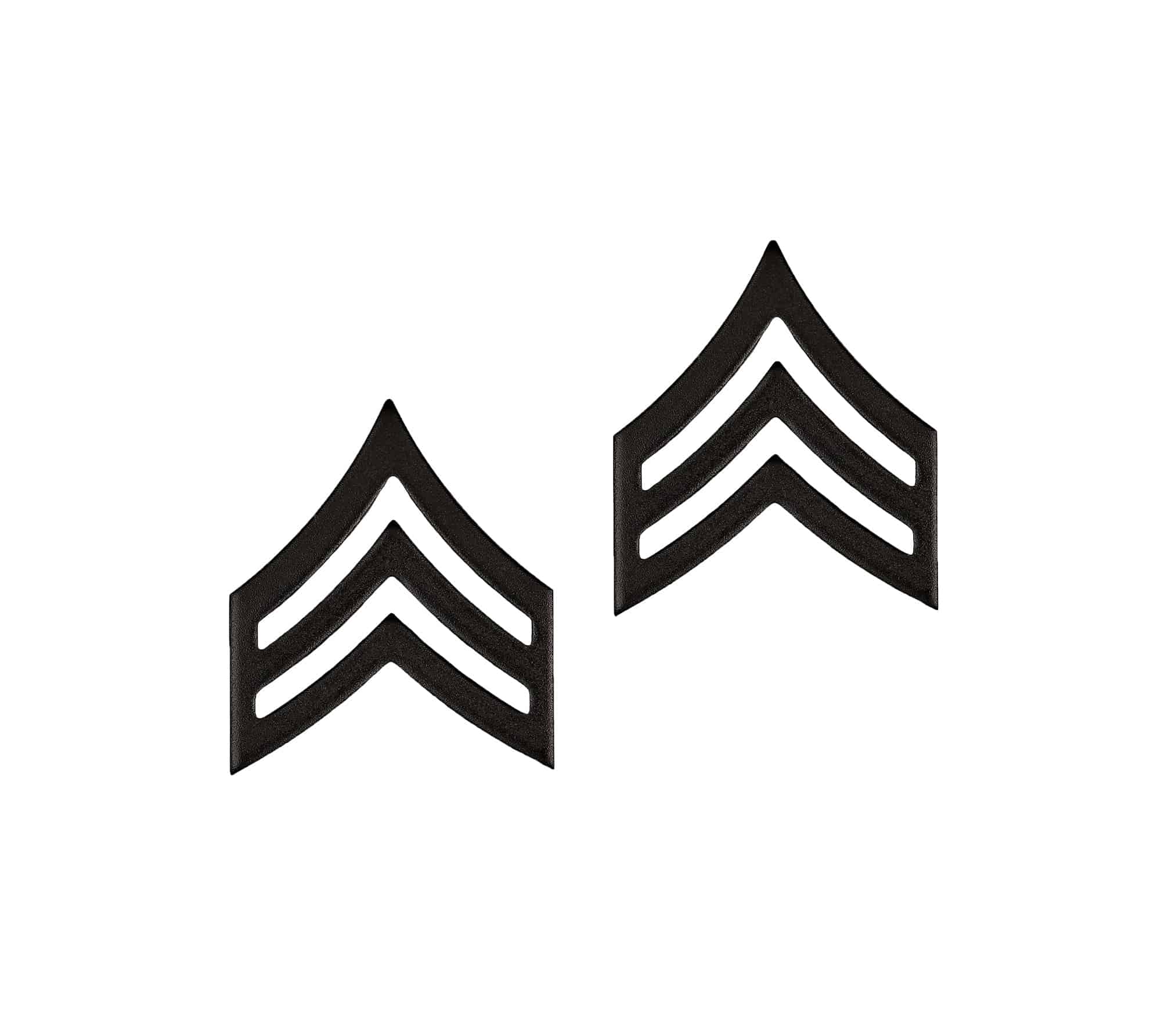 U.S. Army E5 Sergeant Sta-Brite® Black Metal Pin-on Rank
