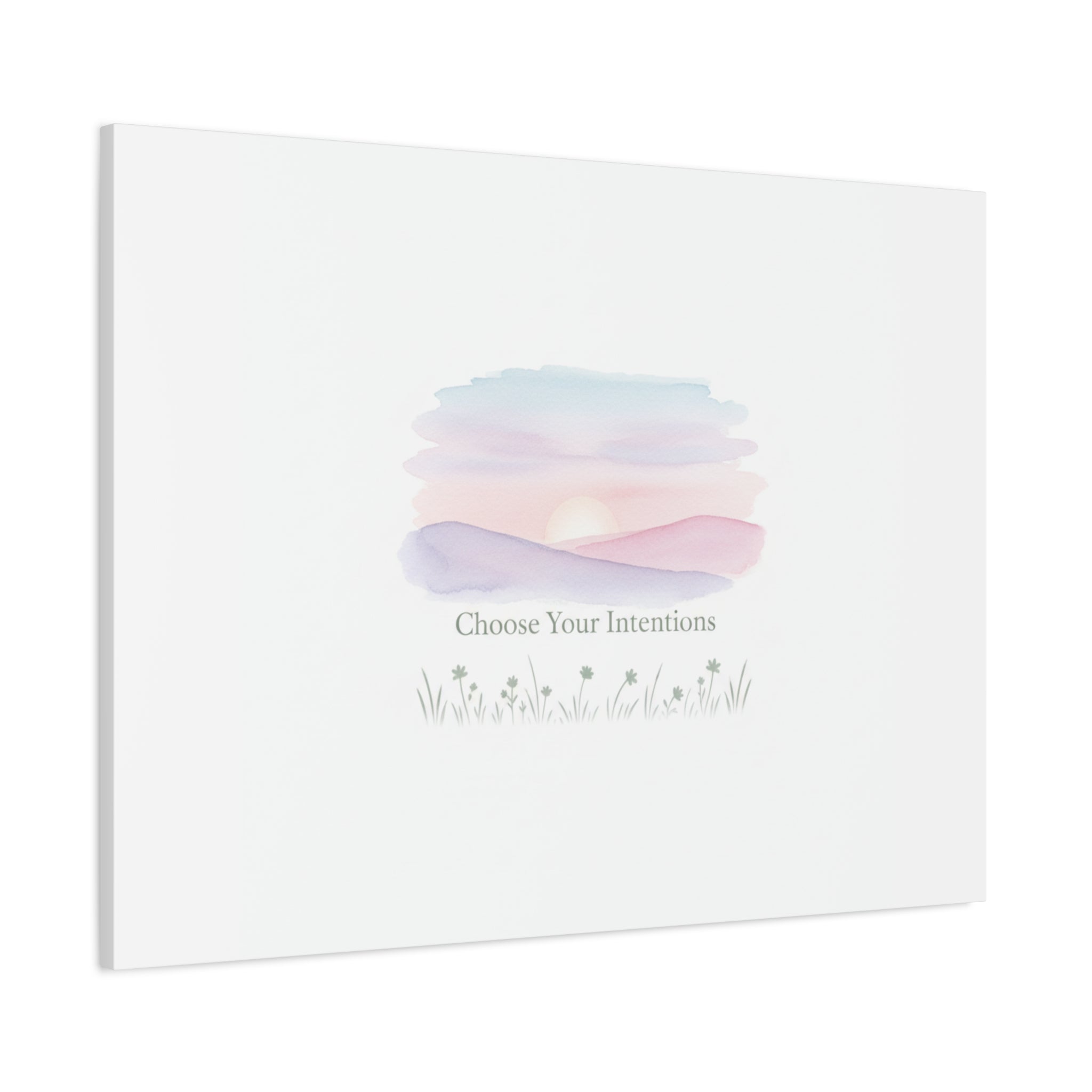 Choose Your Intentions Canvas, soft wellness poster, pastel gradient mindfulness art