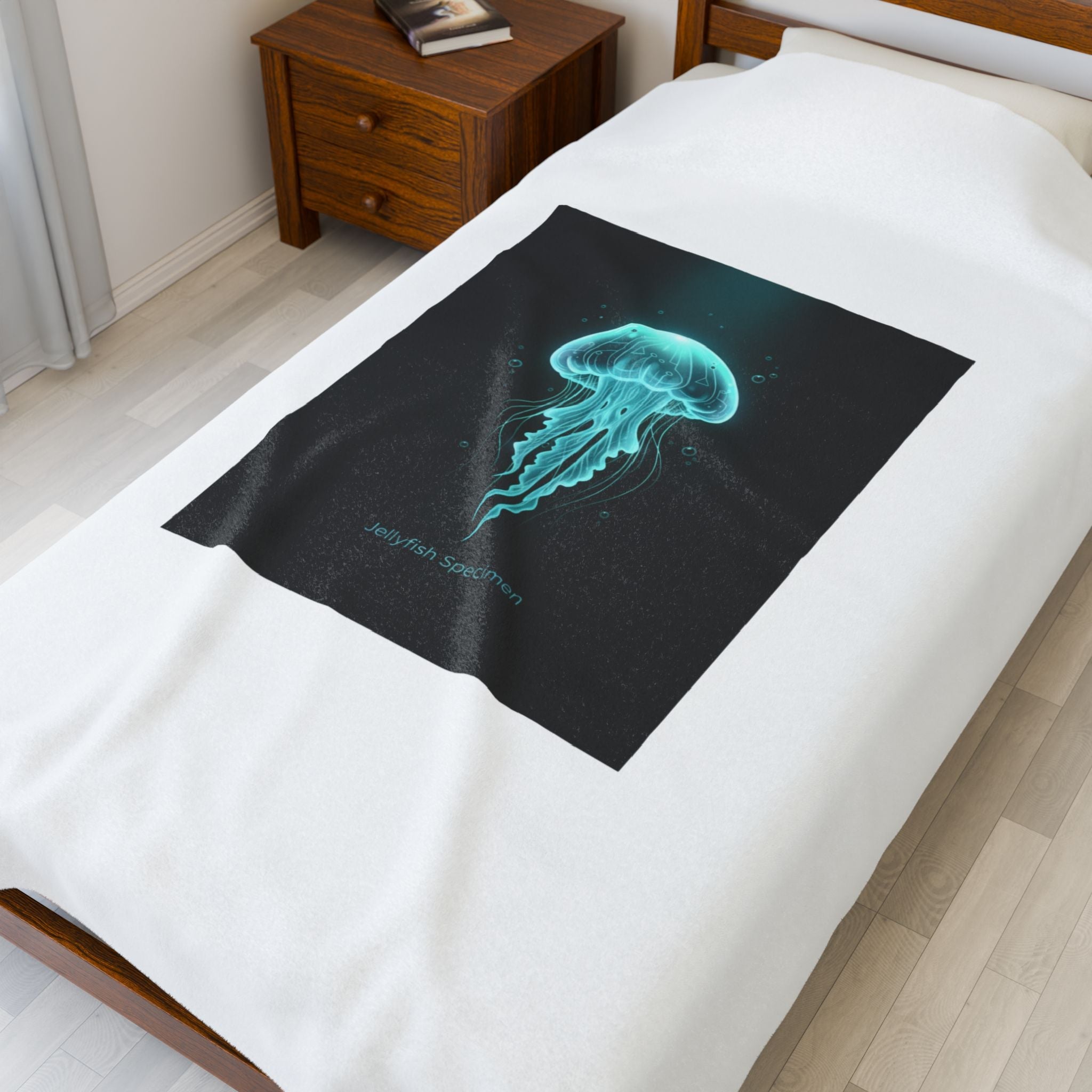 Bioluminescent Jellyfish Blanket | Neon Deep Sea Aesthetic