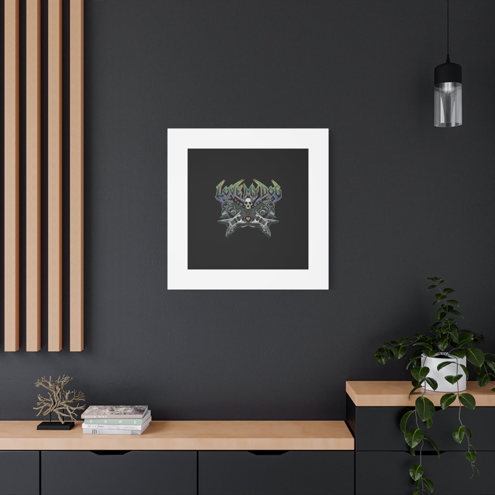 Love My Dog metal font Canvas | gothic wellness quote, edgy self-care merch