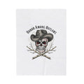 Western Skull Illustration Velveteen Plush Blanket | Western-Gothic, gothic Americana