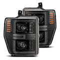 AlphaRex 08-10 Ford F250-550 LUXX-Series LED Projector Headlights Alpha-Blk w/Activ Light/Seq Signal 880313 *Discontinued