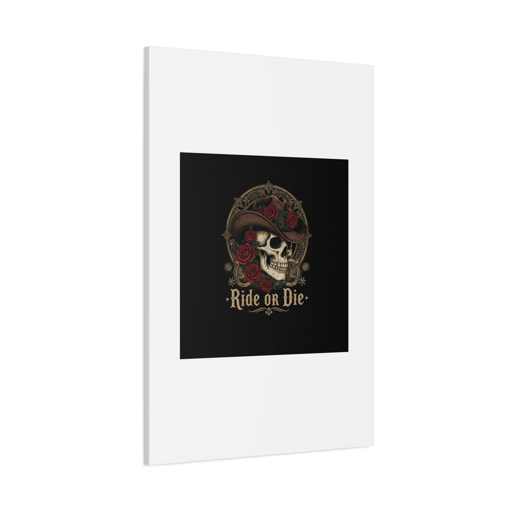Ride or Die Skull Canvas | Western Skull Art, Gothic Americana