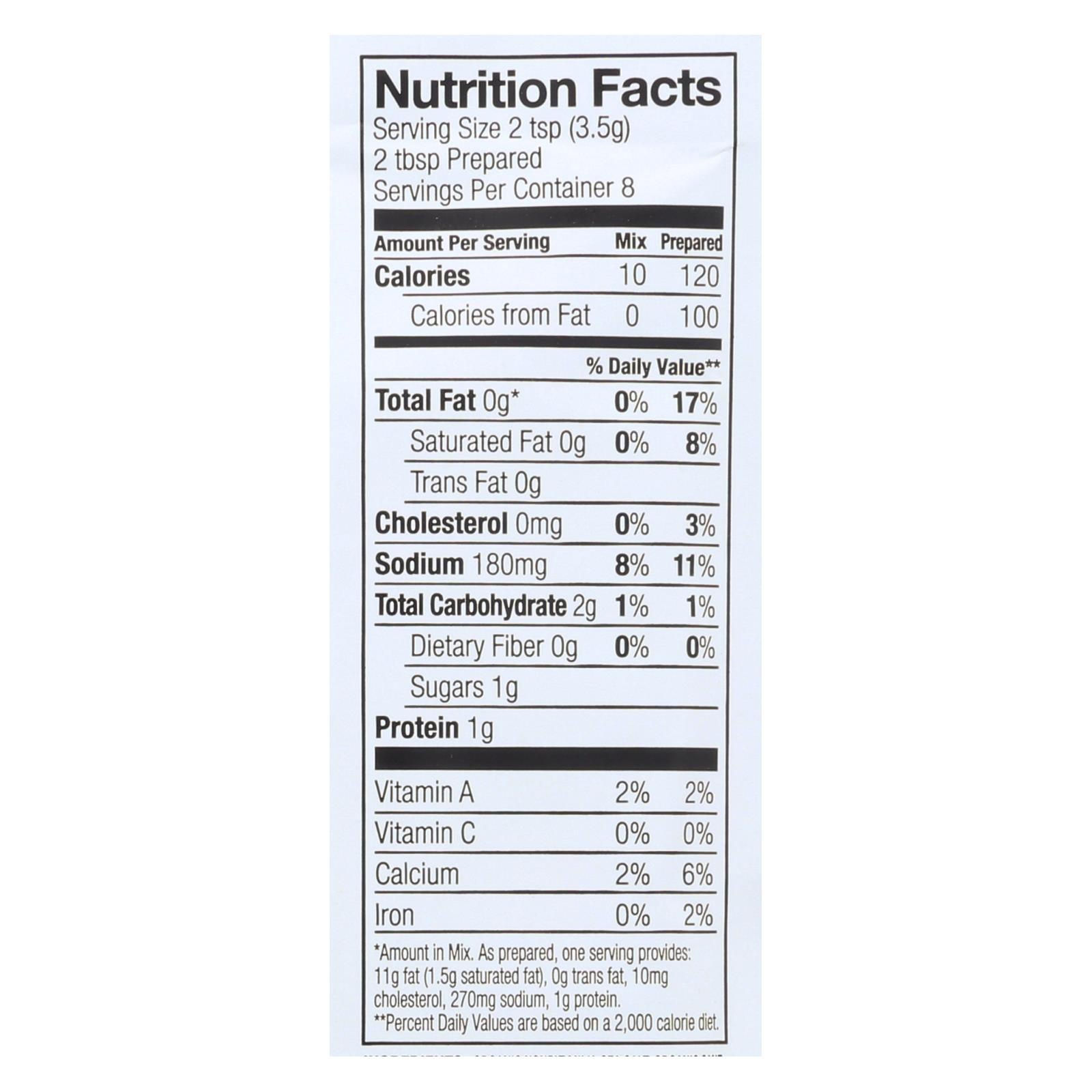 Simply Organic Ranch Salad Dressing Mix, Case of 12, 1 Oz. Packets