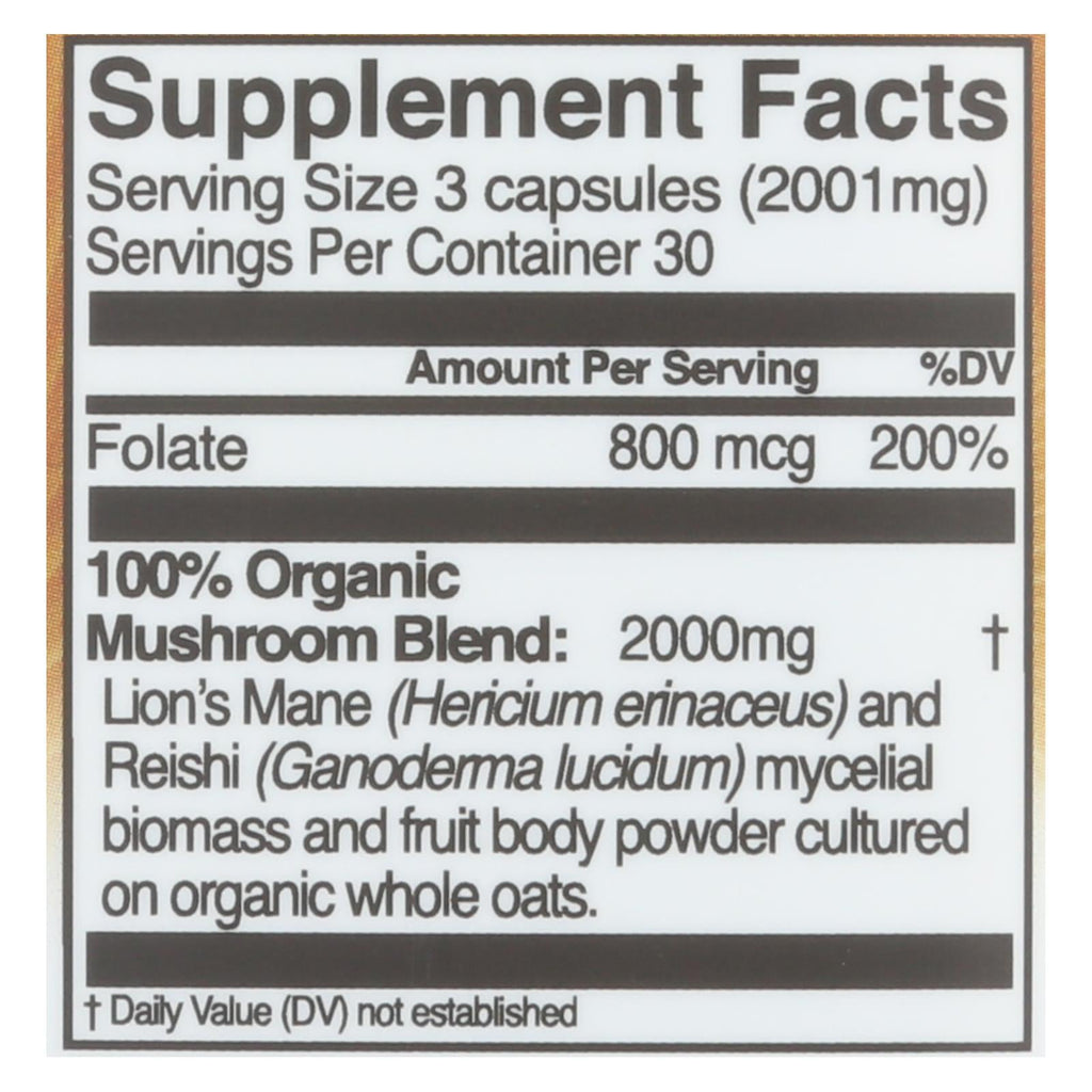Om Mushroom Superfood Brain Fuel Capsules, 90 ct - Lion's Mane & Reishi (Packaging May Vary)