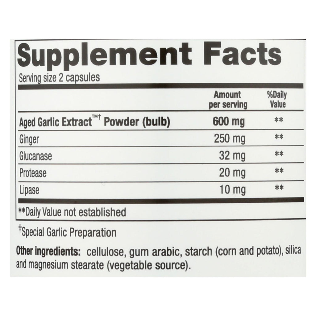 Kyolic Aged Garlic Extract Candida Cleanse & Digestion Support, 200 Vegetarian Capsules
