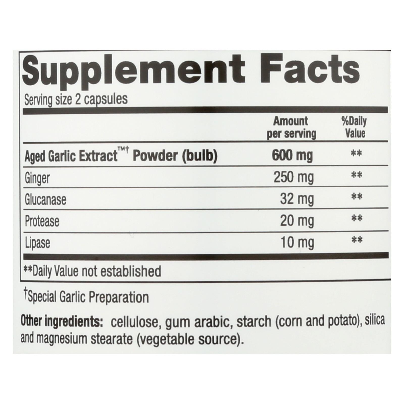 Kyolic Aged Garlic Extract Candida Cleanse & Digestion Support, 200 Vegetarian Capsules