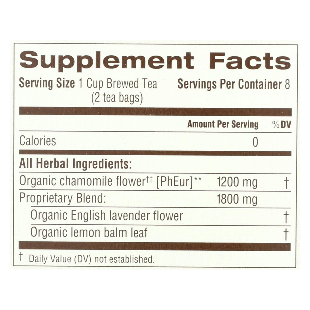 Traditional Medicinals Calming Chamomile Lavender Herbal Tea (6 Pack, 16 Bags) Caffeine Free
