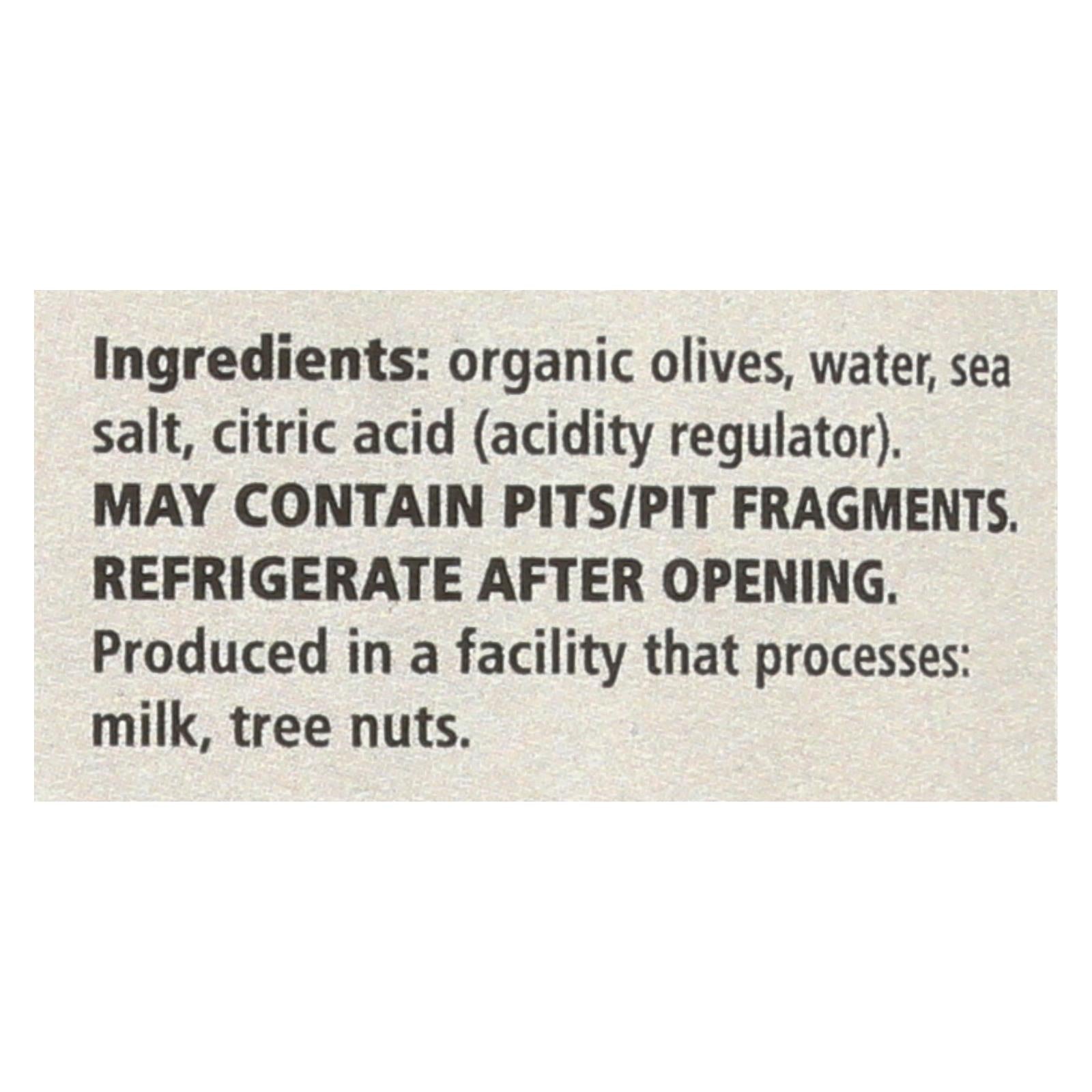 Divina Organic Pitted Green Olives, Pack of 6 — 6 oz Each