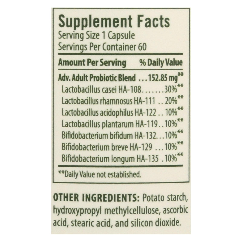 Flora Advanced Adult Probiotics for Digestive Health - 60 Caplets