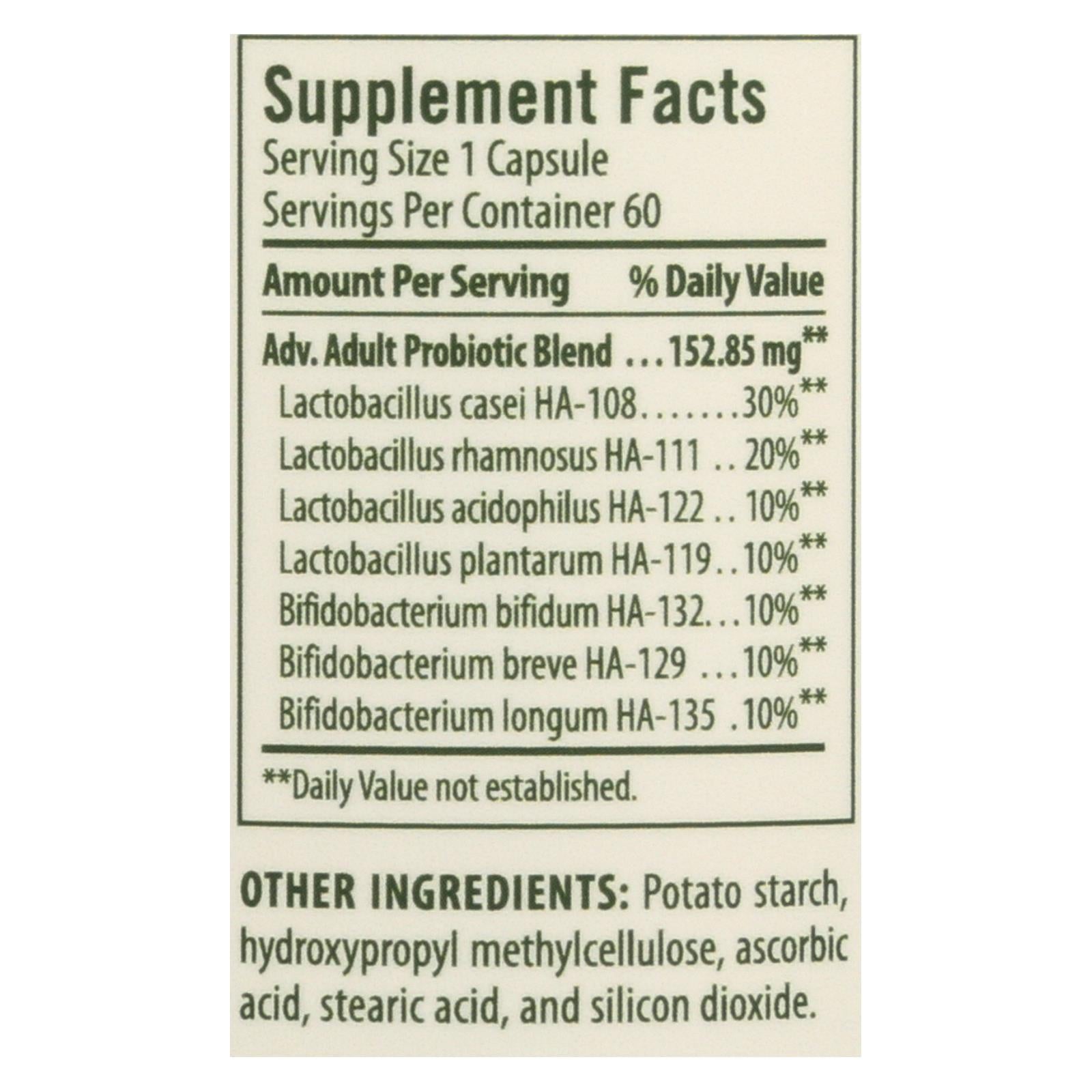 Flora Advanced Adult Probiotics for Digestive Health - 60 Caplets