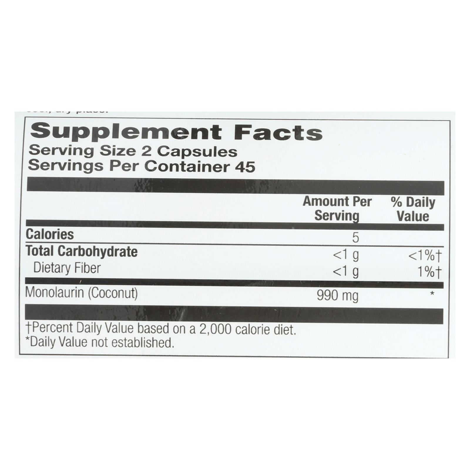 Health From The Sun Monolaurin - 90 Vegetarian Capsules