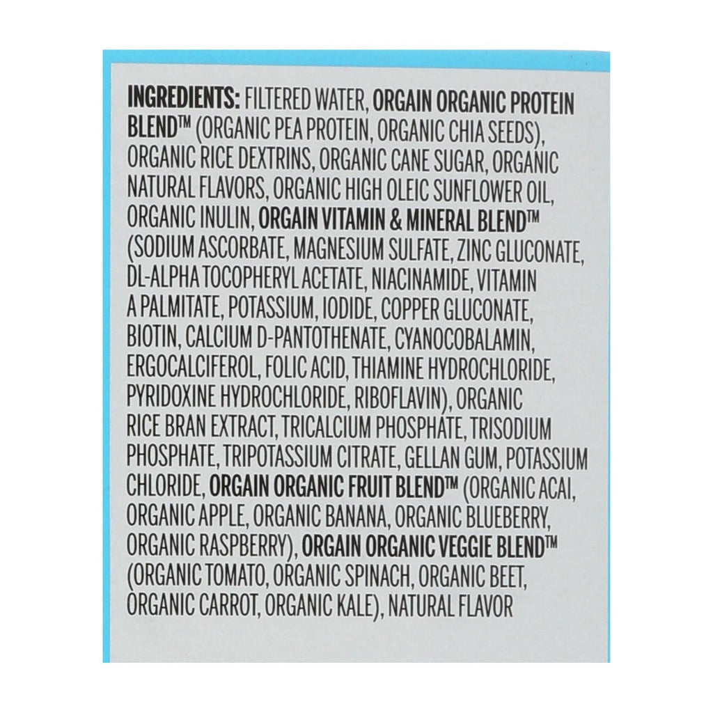 Orgain Organic Vegan Protein Shake - Vanilla Bean (3-Pack of 4.11 Fl Oz.)