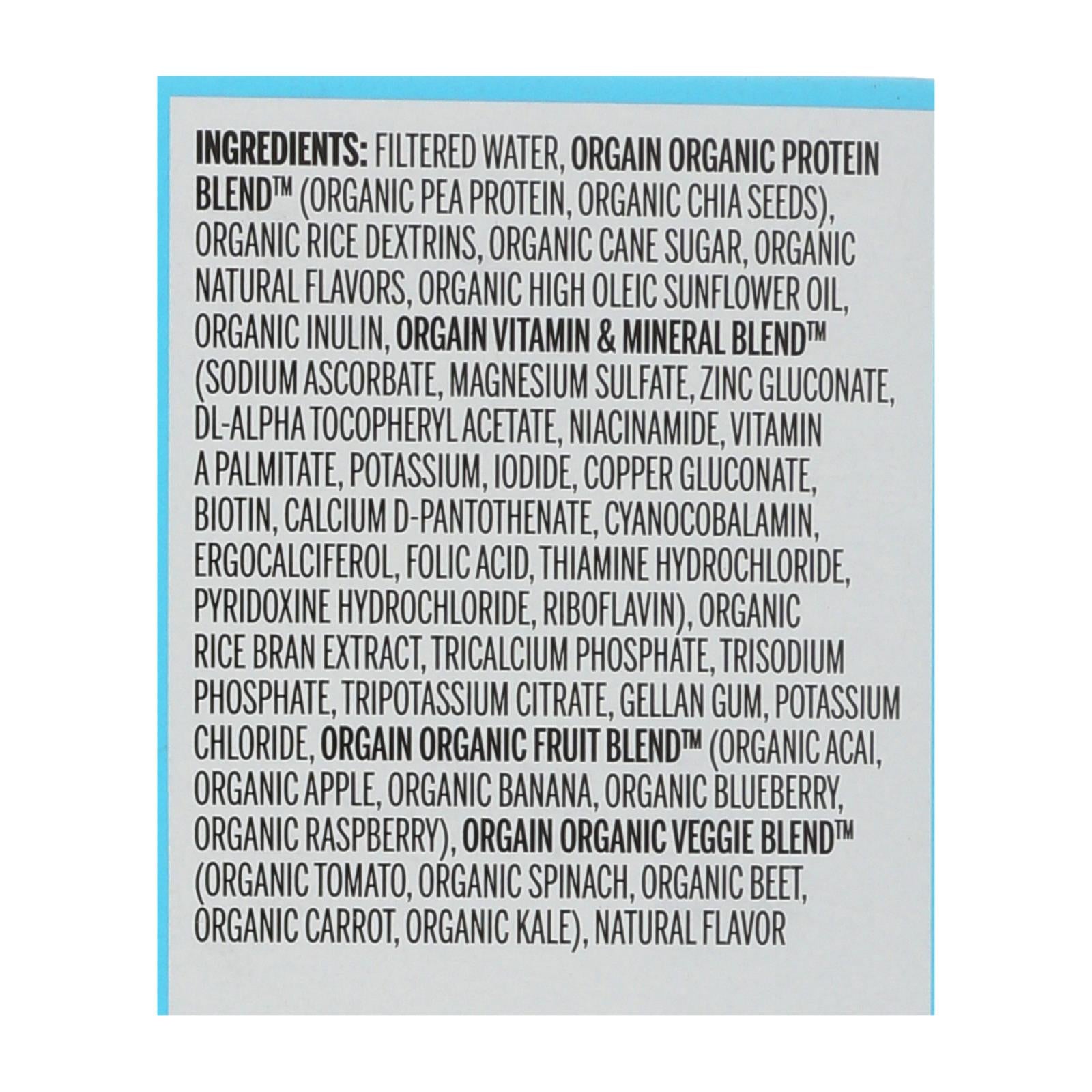 Orgain Organic Vegan Protein Shake - Vanilla Bean (3-Pack of 4.11 Fl Oz.)