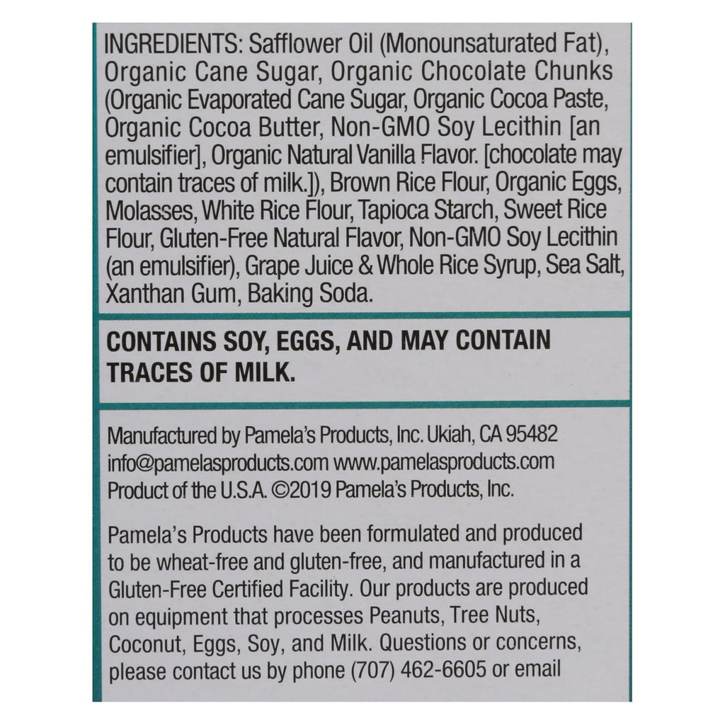 Pamela's Products Chunky Chocolate Chip Gluten-Free Cookies (Pack of 6) - 6.25 Oz
