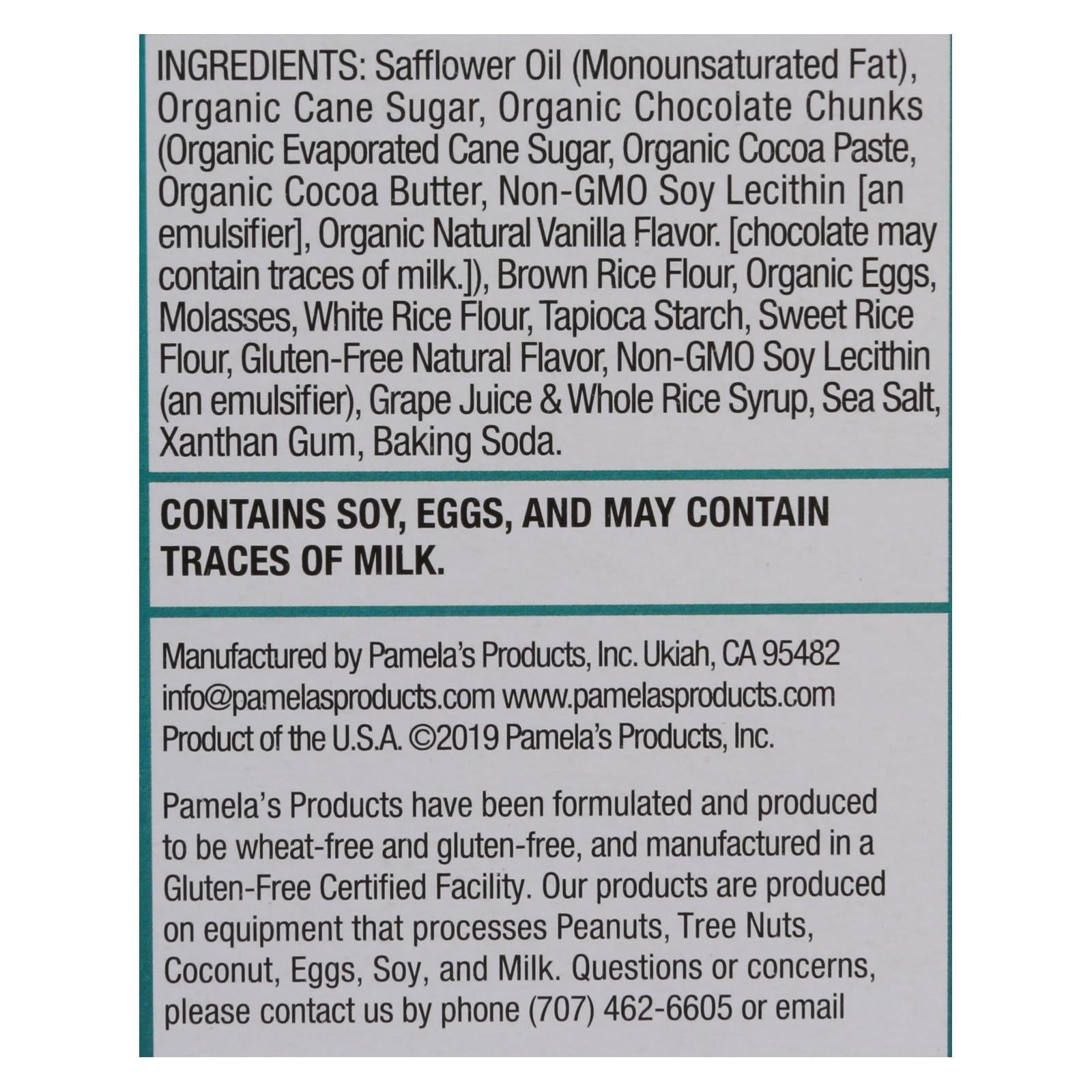 Pamela's Products Chunky Chocolate Chip Gluten-Free Cookies (Pack of 6) - 6.25 Oz