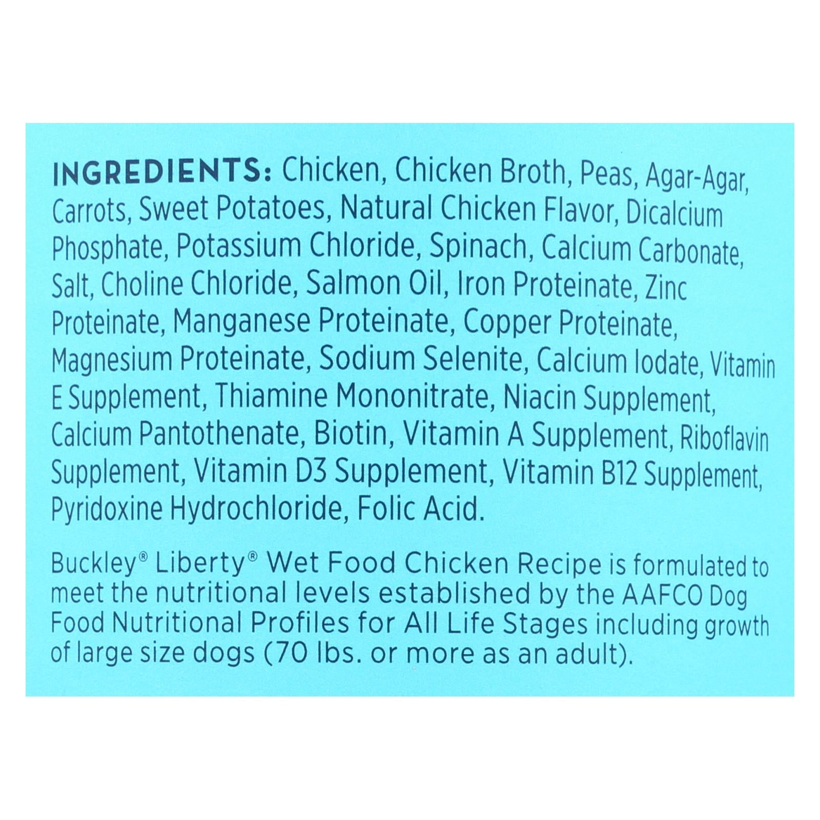 Buckley Liberty Wet Chicken Food with Gravy, 12.5 Oz. (Pack of 12)