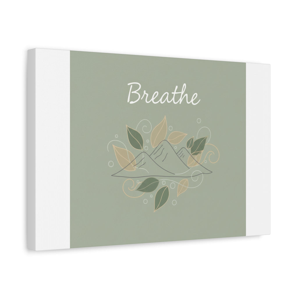 Breathe Mountain Line Canvas | Nature Symbols, Minimal Forest Wall Art