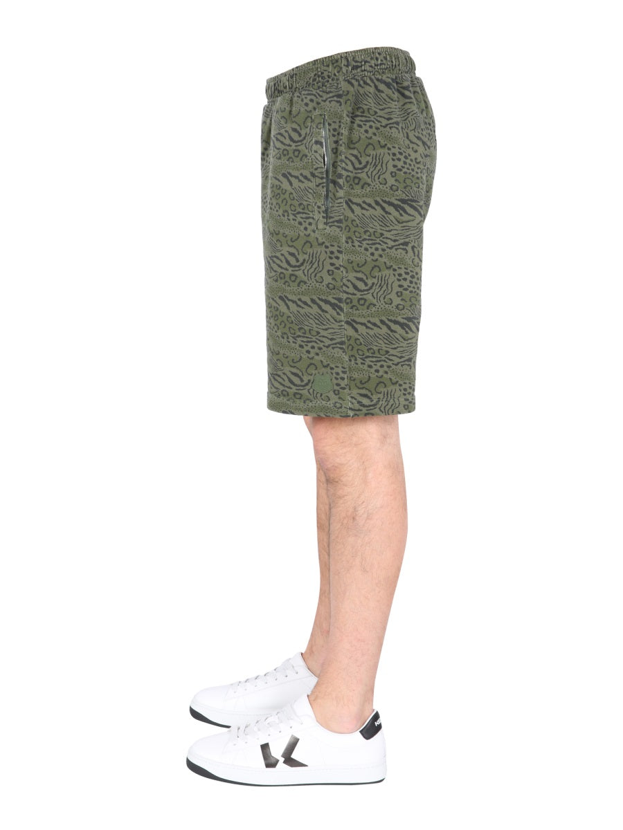 Kenzo Men Bermuda With Animal Print