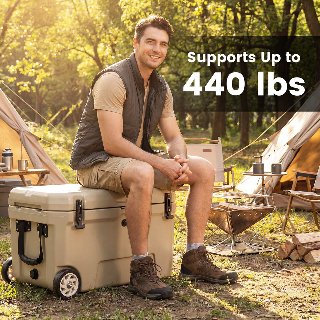52 Quart Portable Hard Cooler with 6-Day Ice Retention and Wheels