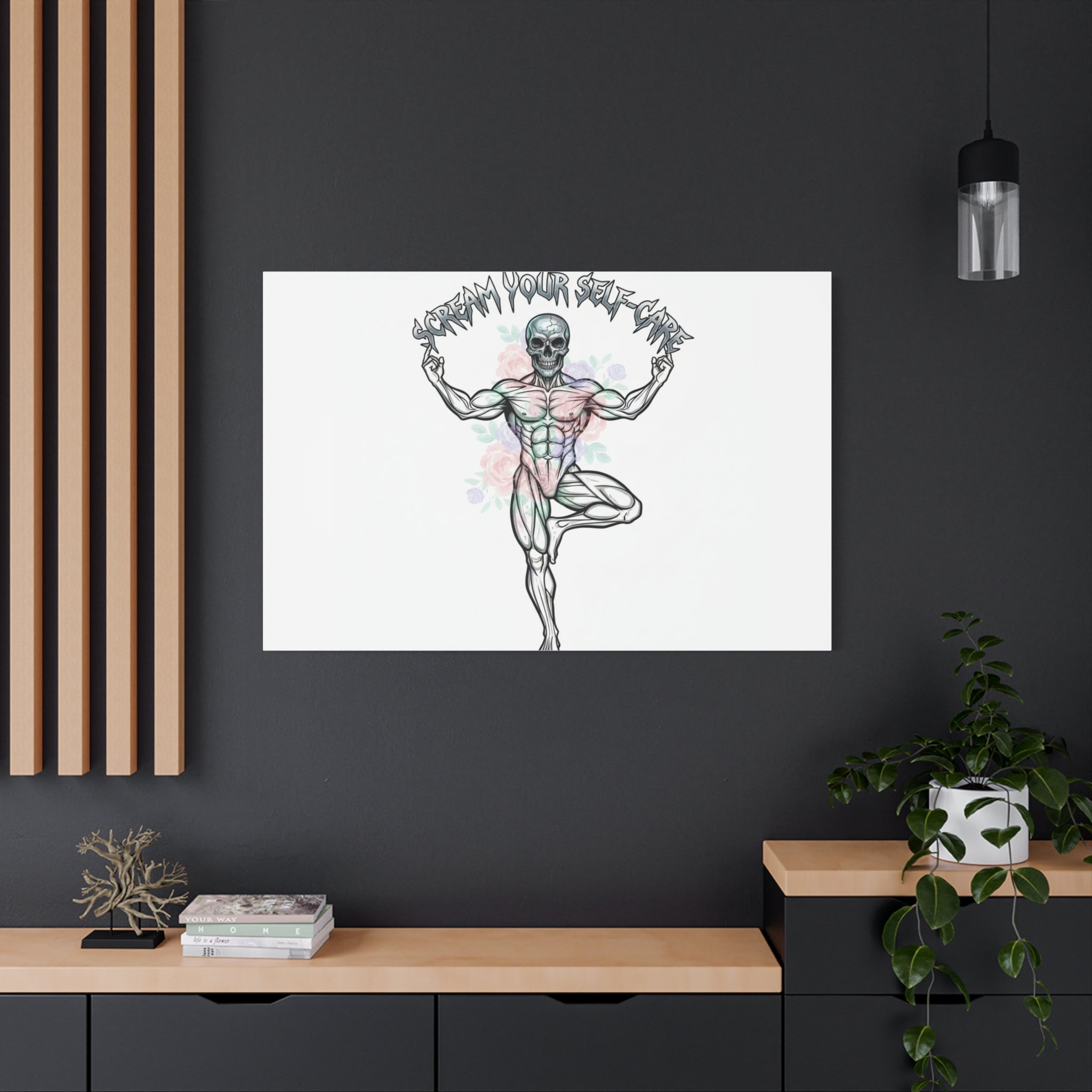 Scream Your Self-Care Canvas | Heavy Metal Wellness, Gothic Wellness Quote