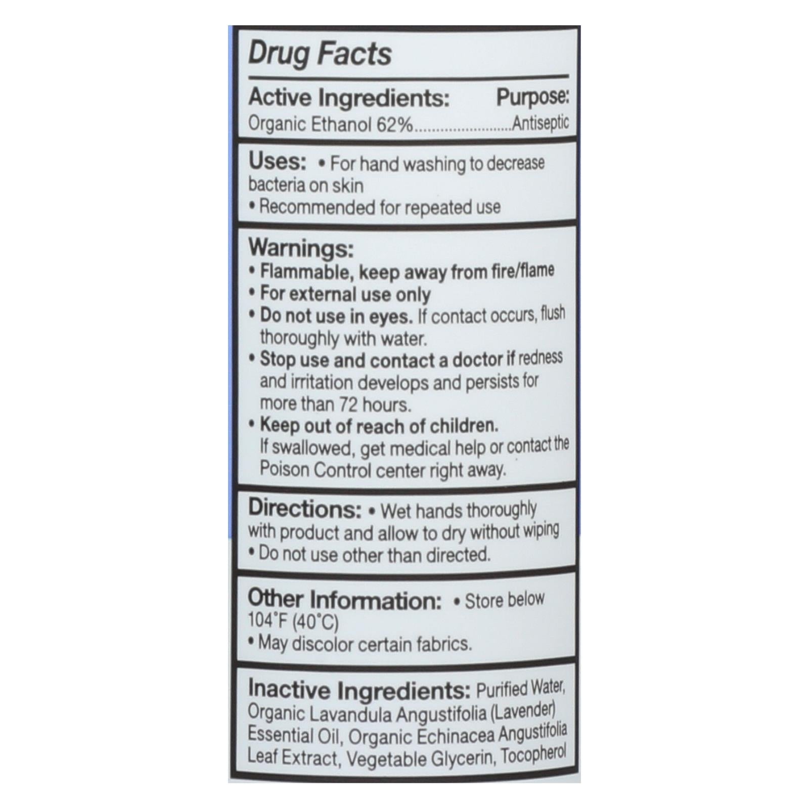 Eo Botanicals Hand Sanitizer Spray (Pack of 6) - Lavender - 2 Fl Oz Each