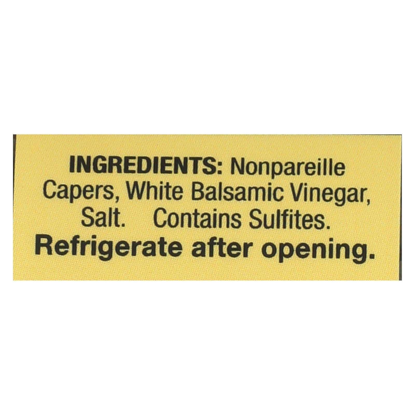 Alessi Premium Capers in White Balsamic Vinegar (Pack of 6 - 3.5 Oz Each)