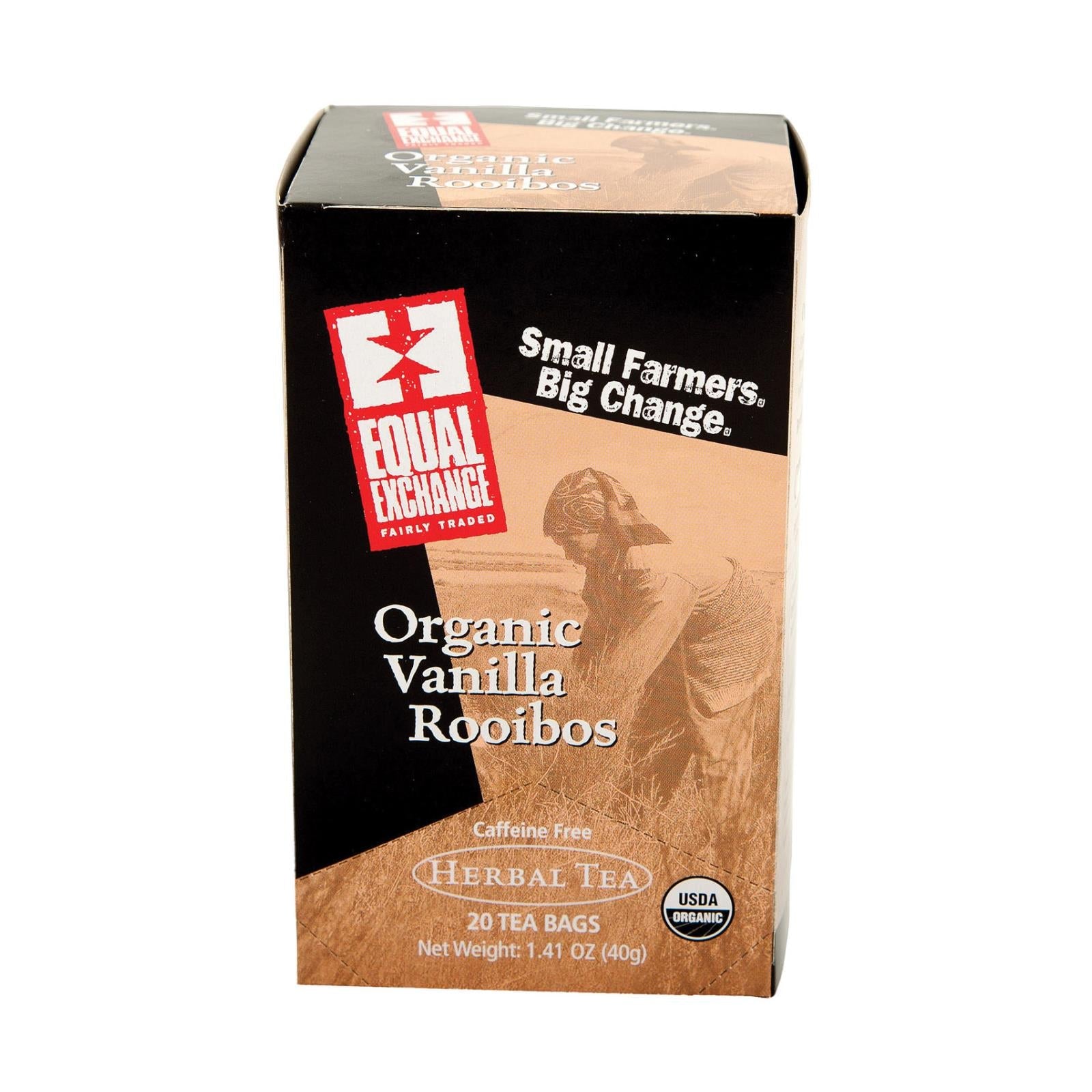 Equal Exchange Organic Vanilla Rooibos Herbal Tea, 6 Packets of 20 Tea Bags