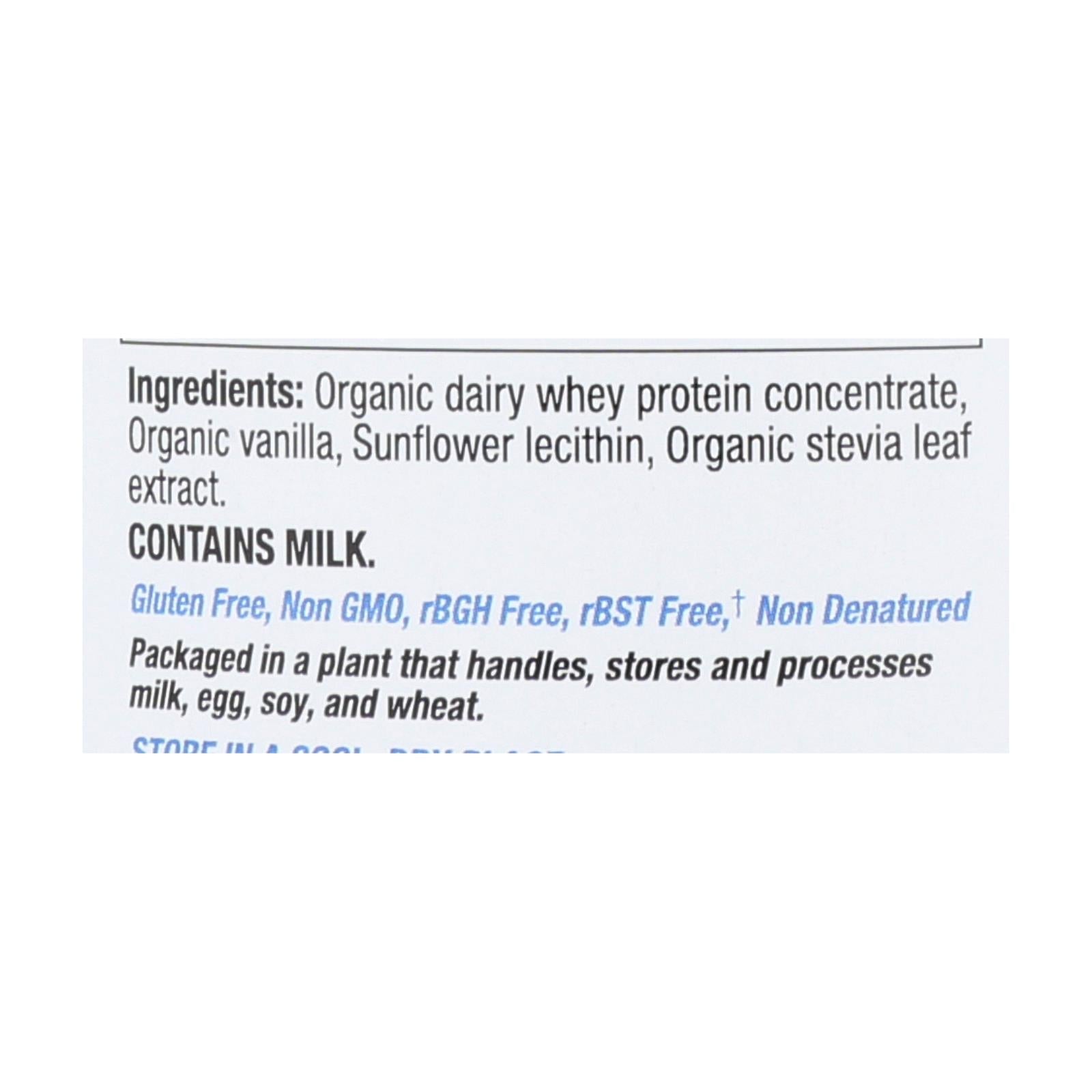 Organic Teras Whey Protein Powder  - Bourbon Vanilla Flavor - 12 oz.