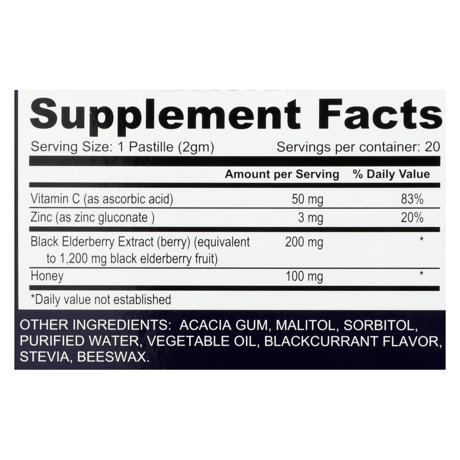 Sambucol Black Elderberry Pastilles, Immune Support with Antioxidants, (Pack of 20)