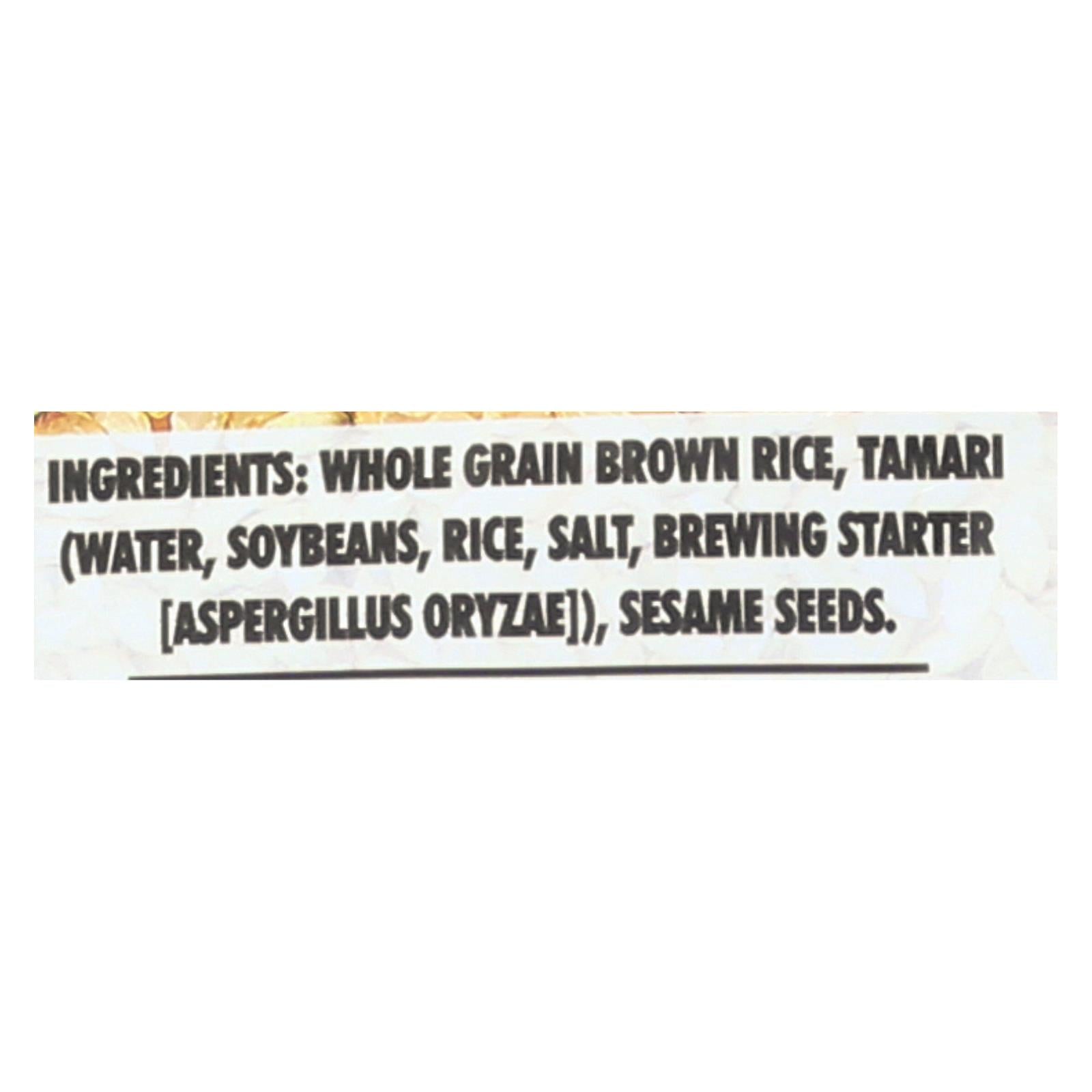 Edward & Sons Brown Rice Snaps, Tamari Sesame, 3.5 oz, Case of 12