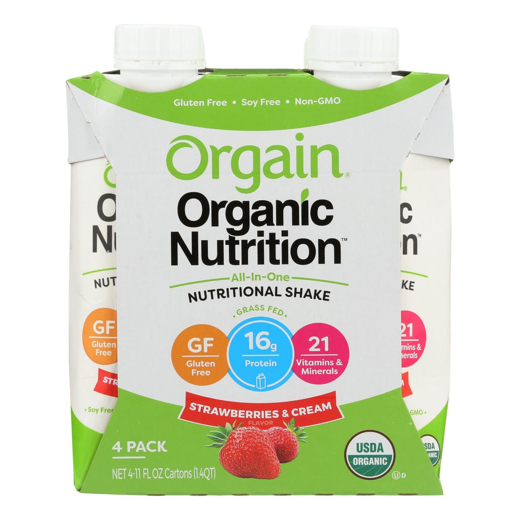 Orgain Orgainic Nut Shake - Strawberry & Cream (Pack of 3) - 11 Fl. Oz.