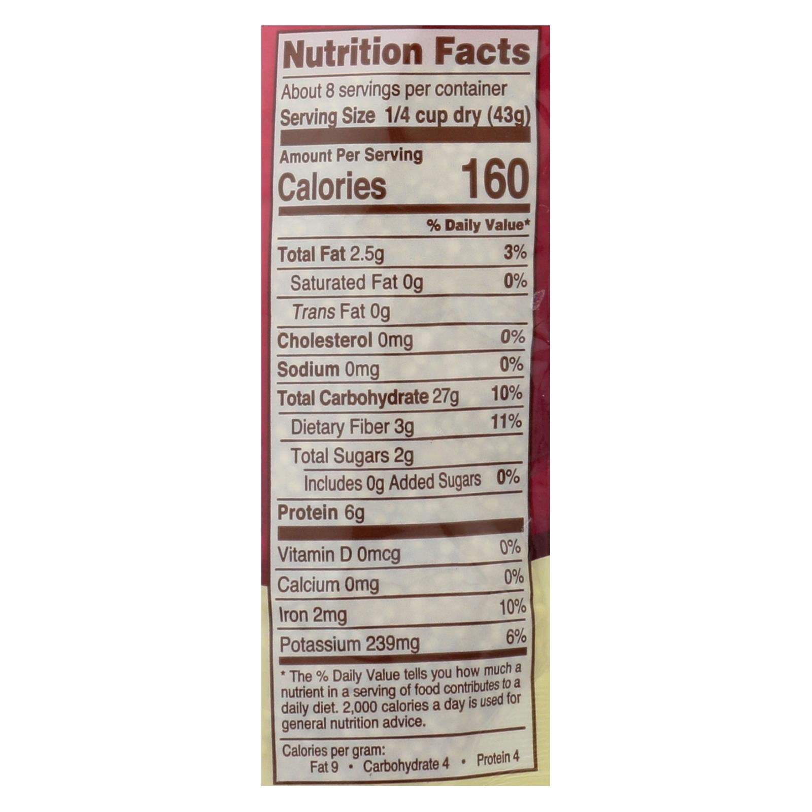 Nature's Earthly Choice Organic Quinoa - Premium White Quinoa (Case of 6, 12 Oz. Each)