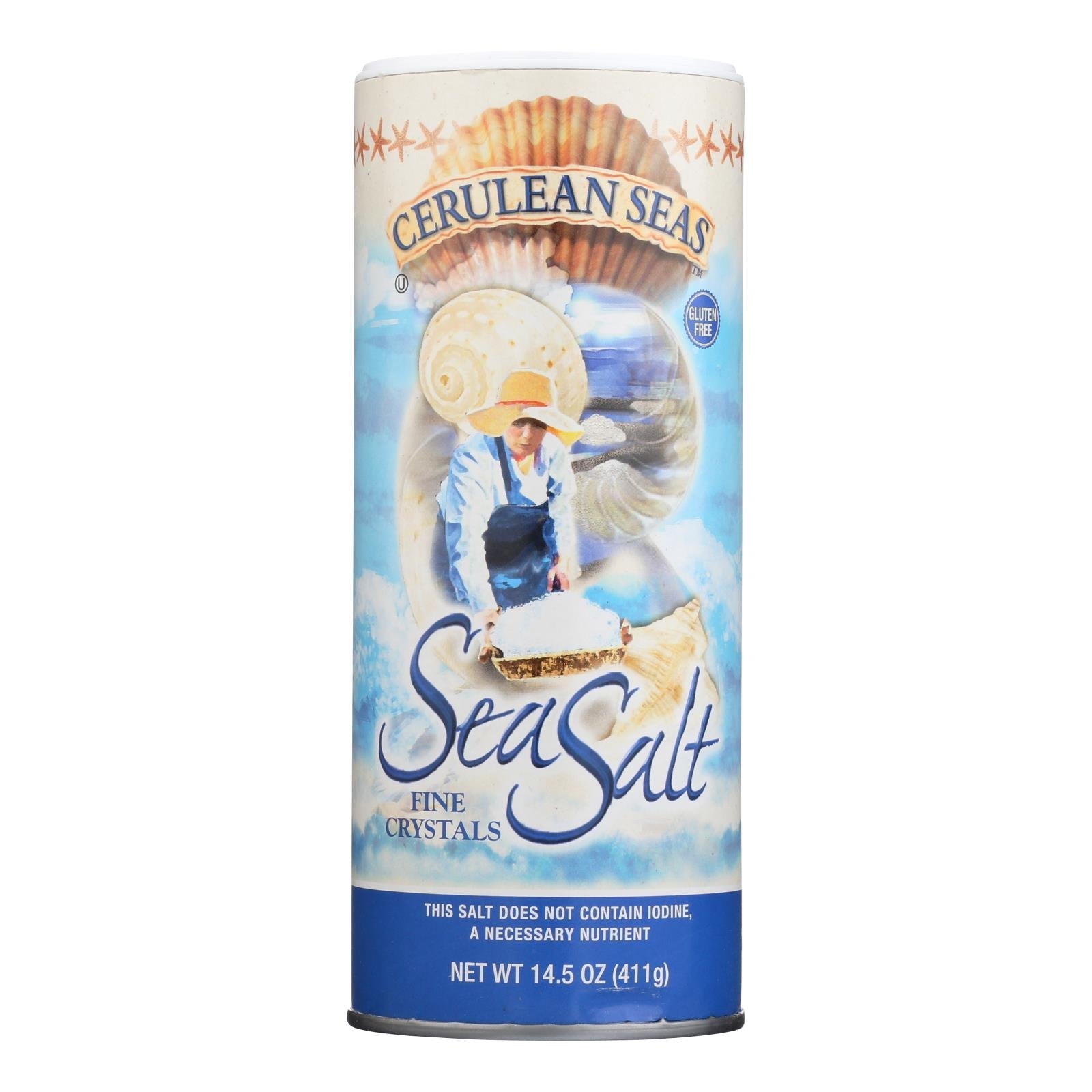 Fine Ground Sea Salt (Pack of 12) 14.5 Oz. Each