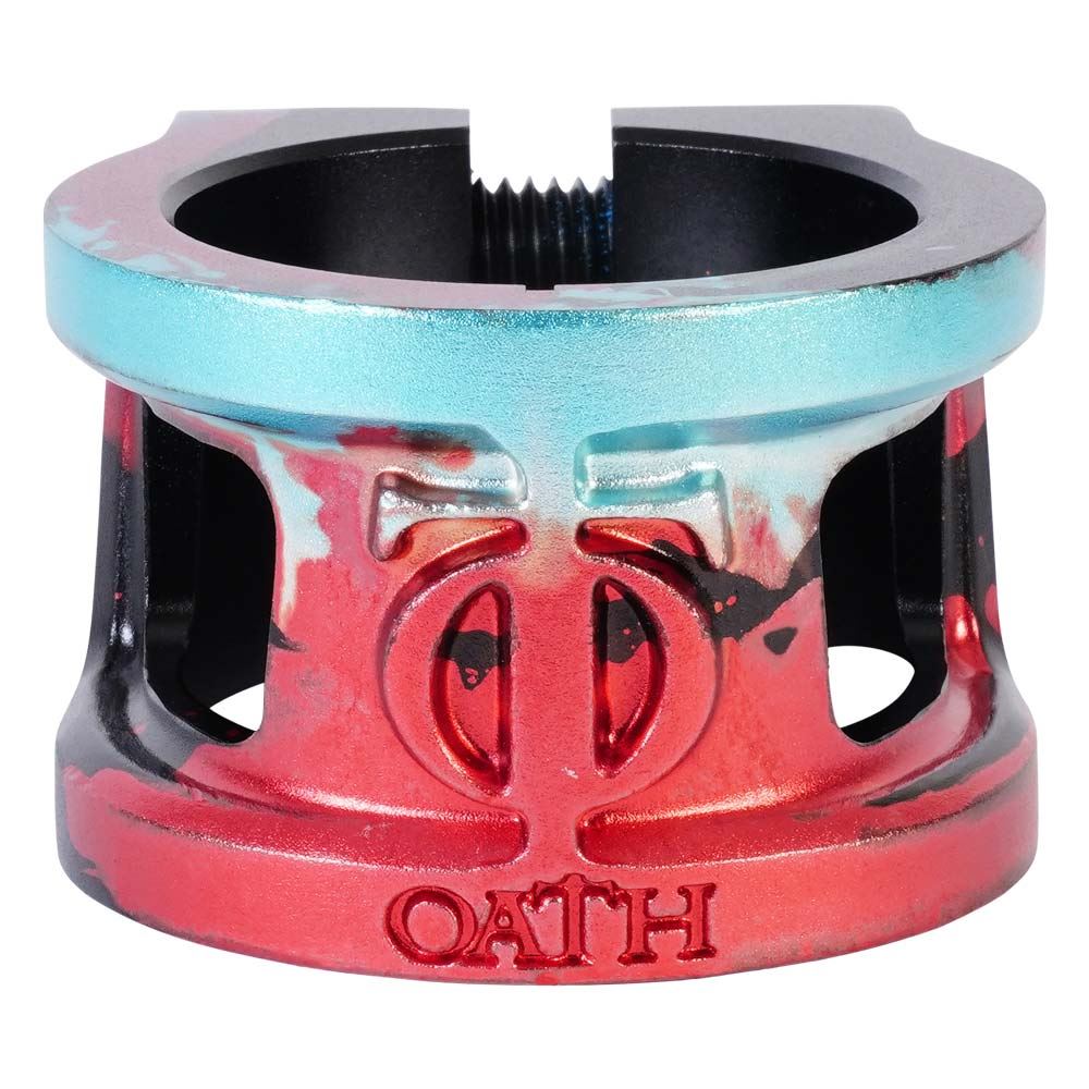 Oath Cage V2 Oversized 2 Bolt Clamp - Black/Teal/Red