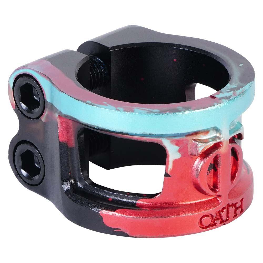 Oath Cage V2 Oversized 2 Bolt Clamp - Black/Teal/Red