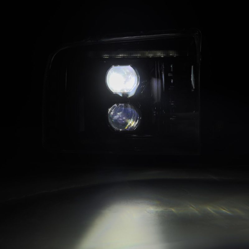 AlphaRex 05-07 Ford F250/350/450/550 Super Duty LUXX LED Proj HL Blk w/Actv Light & Seq Sig + SB DRL 880317 *Discontinued