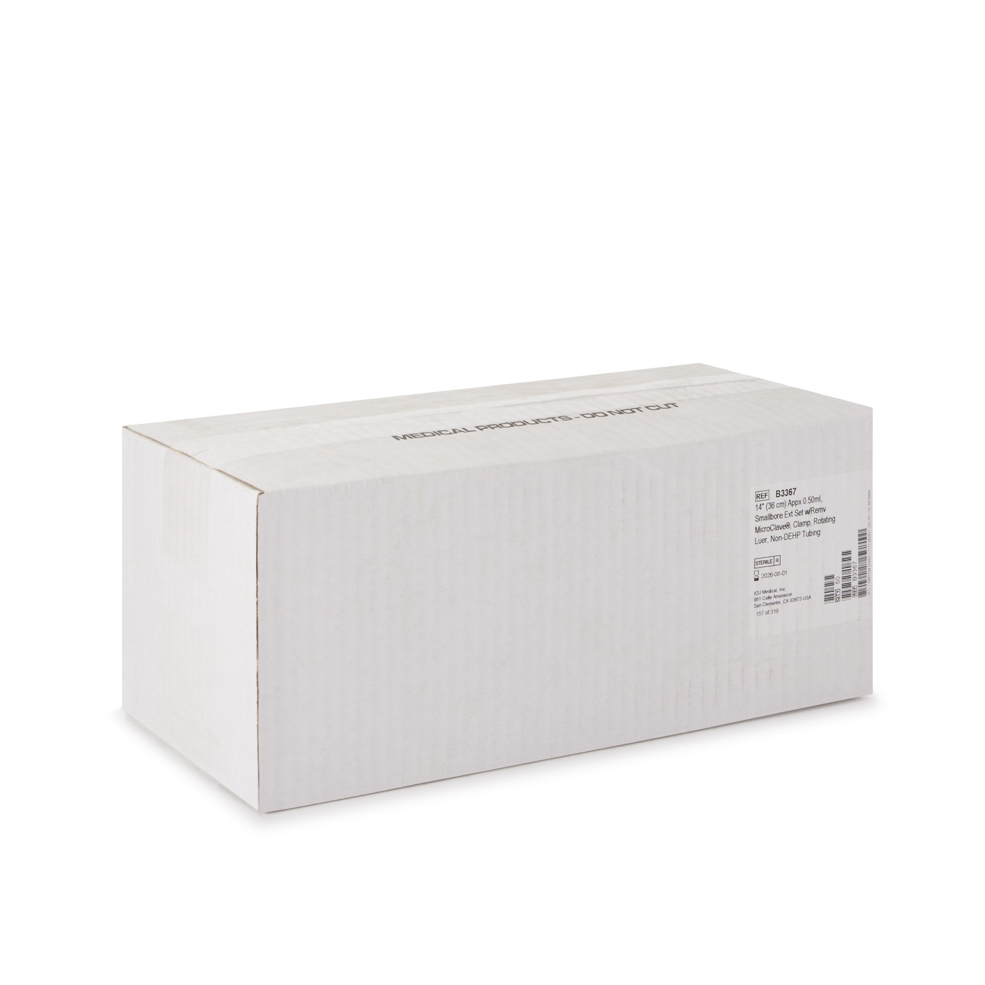 IV Extension Set ICU Needle-Free Port Small Bore 14 Inch Tubing B3367