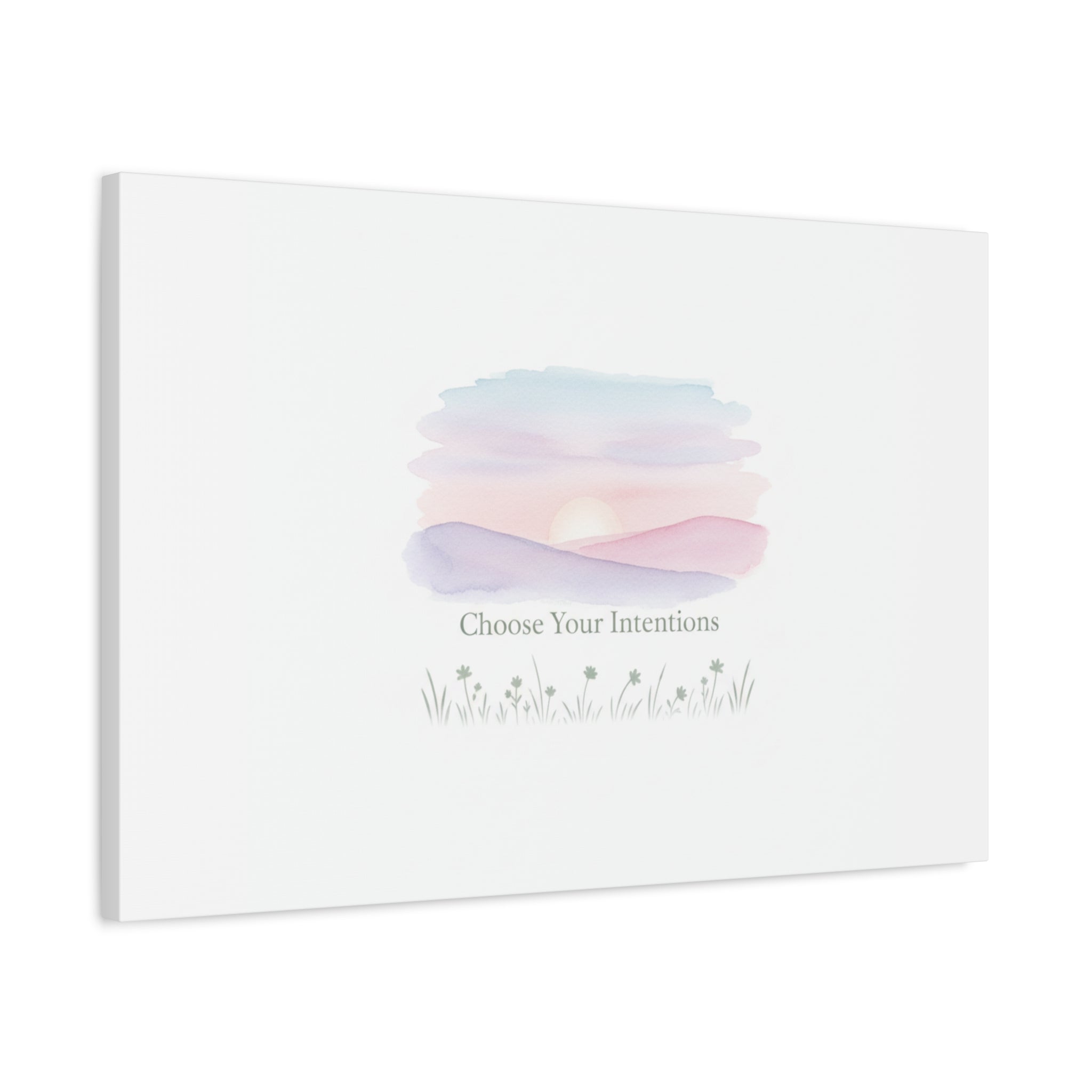 Choose Your Intentions Canvas, soft wellness poster, pastel gradient mindfulness art