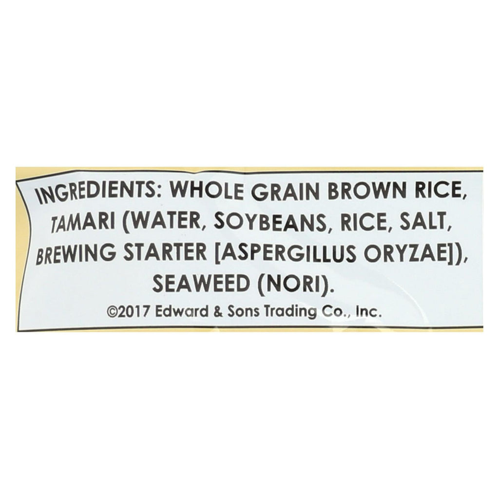 Edward And Sons Brown Rice Snaps - Tamari Seaweed 12-Pack - 3.5 Oz.